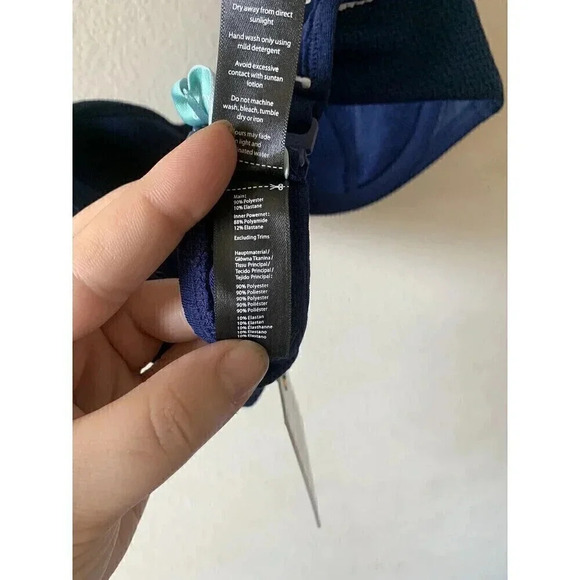 Panache Anya Voyage Bandeau Bikini Swim Top SW1043 Navy/White Size US34D Bra Top - Picture 5 of 8